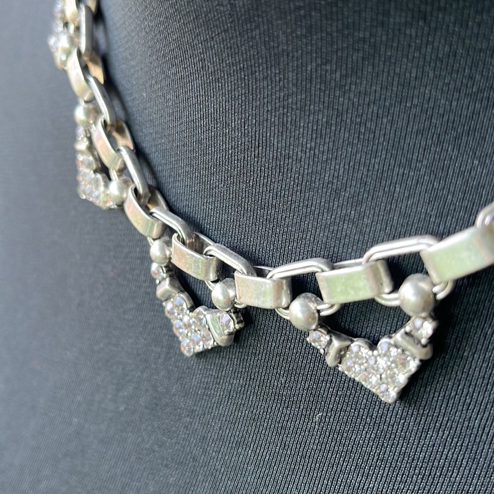 Ruby Rd. silver tone and rhinestone chunky adjustable necklace - Picture 2 of 5